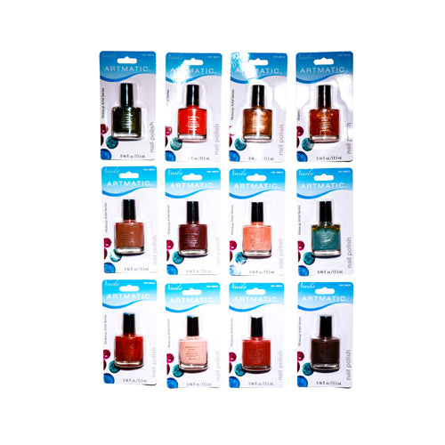 ARTMATIC/MEGA GLITZ NAIL POLISH 72 PCS. ASSORTED COLORS .46 OZ EA (13.5) ML)