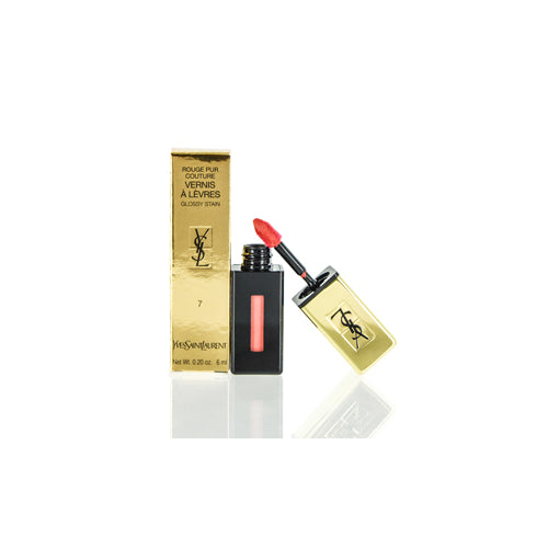 YSL/ROUGE PUR COUTURE VERNIS A LEVRES GLOSSY STAIN (7) CORAIL AQUATIQUE 0.2 OZ