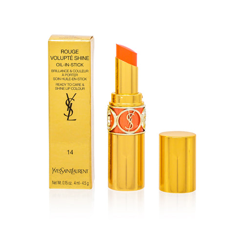 YSL/ROUGE VOLUPTE SHINE OIL-IN-STICK LIPSTICK (14) CORAIL MARRAKESH 0.15 OZ