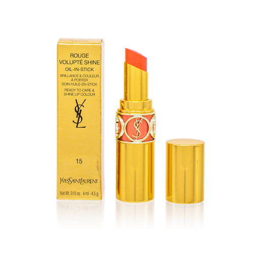 YSL/ROUGE VOLUPTE SHINE OIL-IN-STICK LIPSTICK (15) CORAIL SPONTINI 0.15 OZ