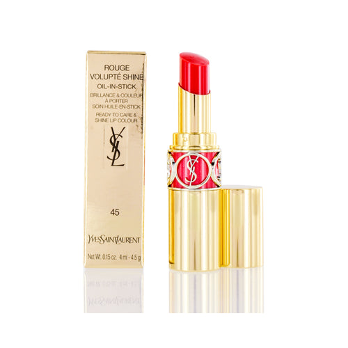 YSL/ROUGE VOLUPTE SHINE OIL-IN-STICK LIPSTICK (45) ROUGE TUXEDO 0.15 OZ