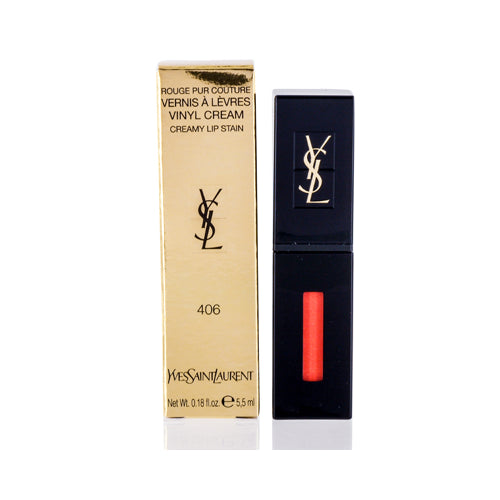 YSL/VINYL CREAM LIP STAIN (406) ORANGE ELECTRO .18 OZ (5.5 ML)