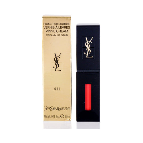 YSL/VINYL CREAM LIP STAIN (411) RHYTHM RED .18 OZ (5.5 ML)