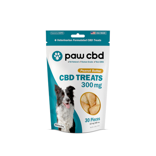 PAW CBD/PEANUT BUTTER DOG TREATS 30 PIECES 300 MG- 10 MG EACH