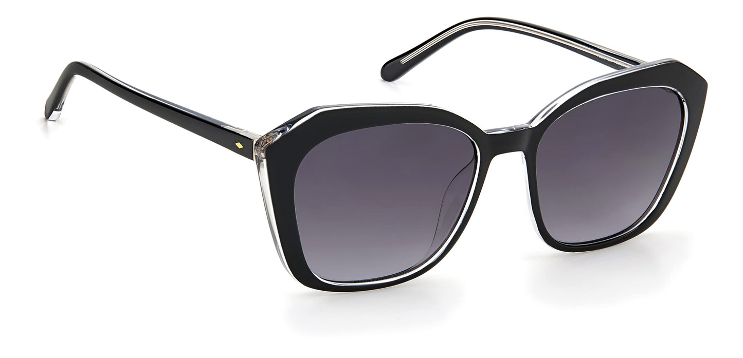 Fossil Women's Female Sunglass Style FOS 3116/S Rectangular, Black/Gray Shaded, 54mm, 17mm