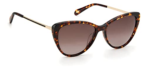 Fossil Women's Female Sunglass Style FOS 2114/G/S Cat Eye, Havana/Brown Gradient, 54mm, 15mm - MegafashionSunglasses