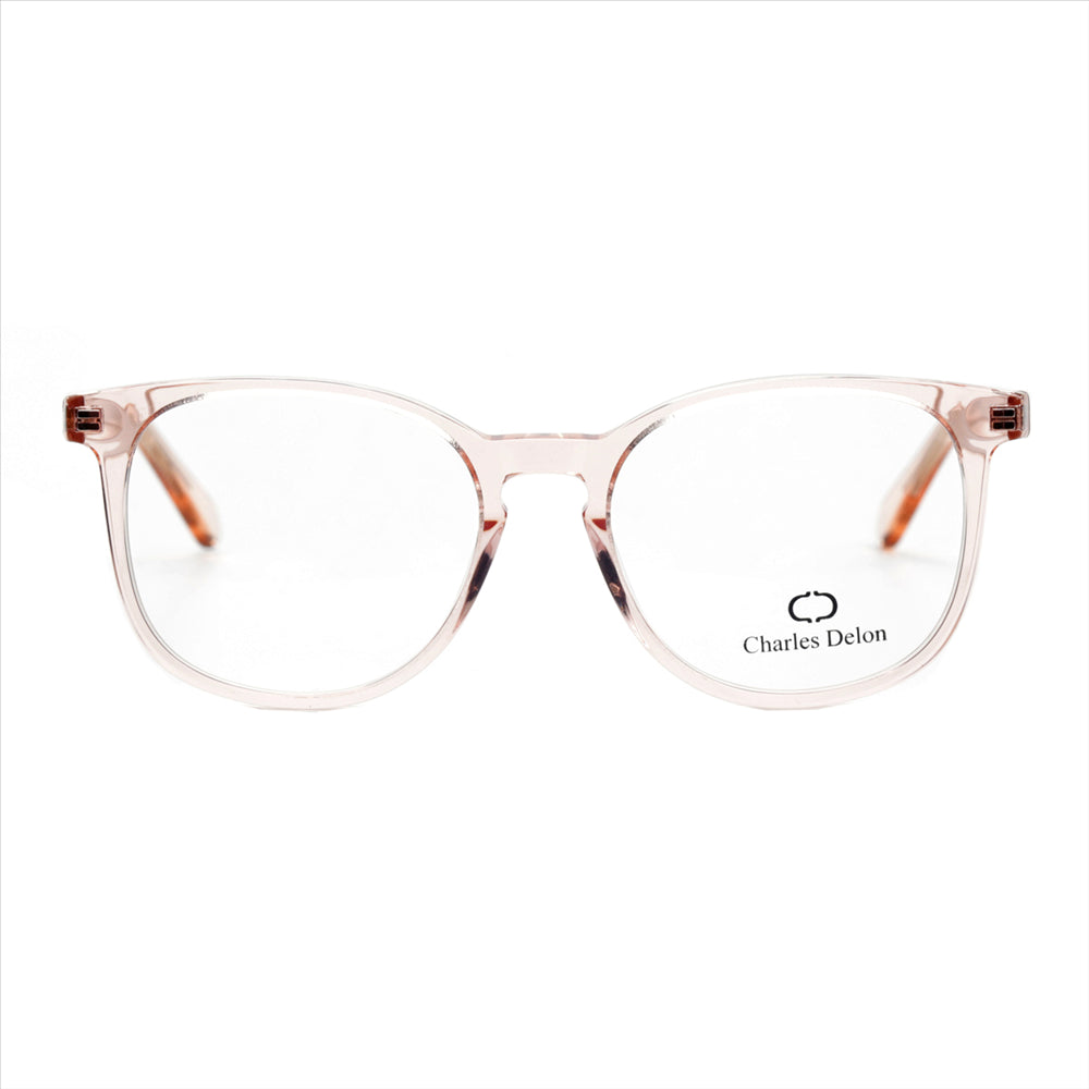Eyeglasses Men or Womens Clear beige Round 51 20 140 by Charles Delon Round