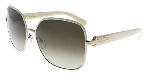 Salvatore Ferragamo Women's Buckle Sunglasses, Ivory/Brown, One Size