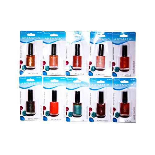 ARTMATIC/MEGA REFLECT NAIL POLISH 72 PCS ASSORTED COLORS .39 OZ EA (11.5 ML)