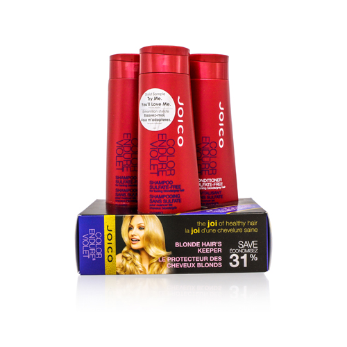 JOICO COLOR ENDURE VIOLET/JOICO BLONDE HAIR'S KEEPER SET VALUE $48.