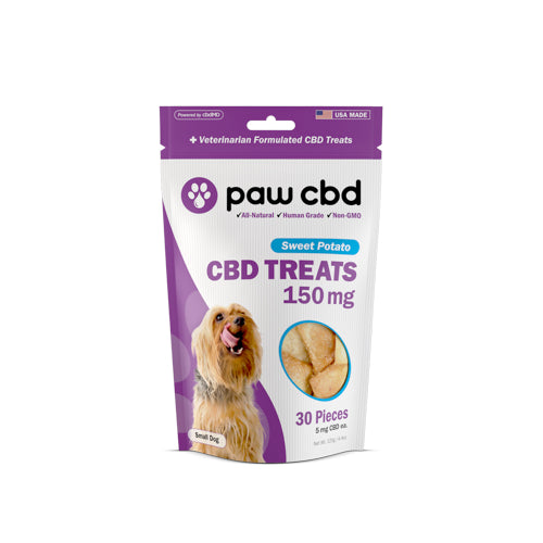 PAW CBD/SWEET POTATO DOG TREATS 30 PIECES 150 MG- 5 MG EACH