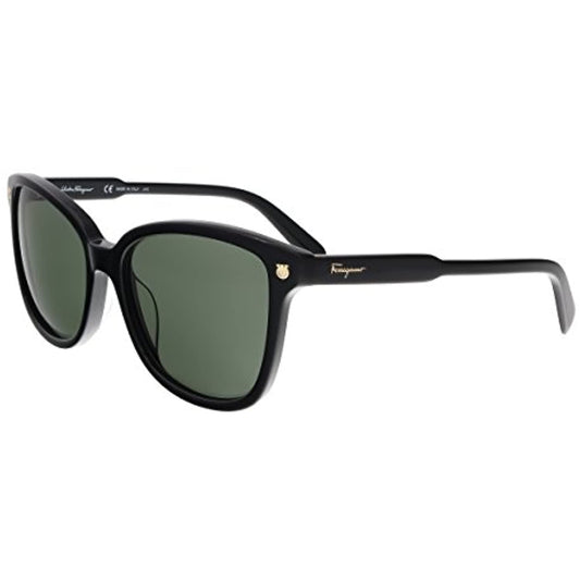 Salvatore Ferragamo Women Sunglasses SF815S 001 Black/Green Square 100%UV 56-17