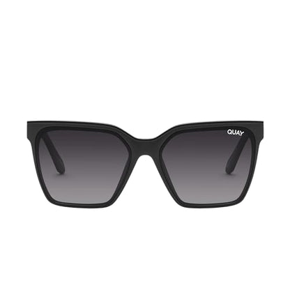 Quay Women's Level Up Square Sunglasses (Black/Smoke Polarized)