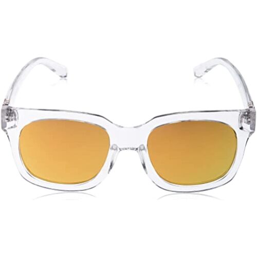 SPY Women Sunglasses Shandy Crystal - Gray/Gold Mirrored Square 52-20-147