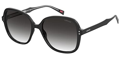 Levi's Women's LV 5015/S Oval Sunglasses, Black/Gray Shaded, 57mm, 17mm