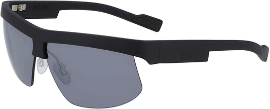 DKNY Sunglasses For Men DK515S Black/ Grey Mirrored SemiRimless Wrap 66 4 140