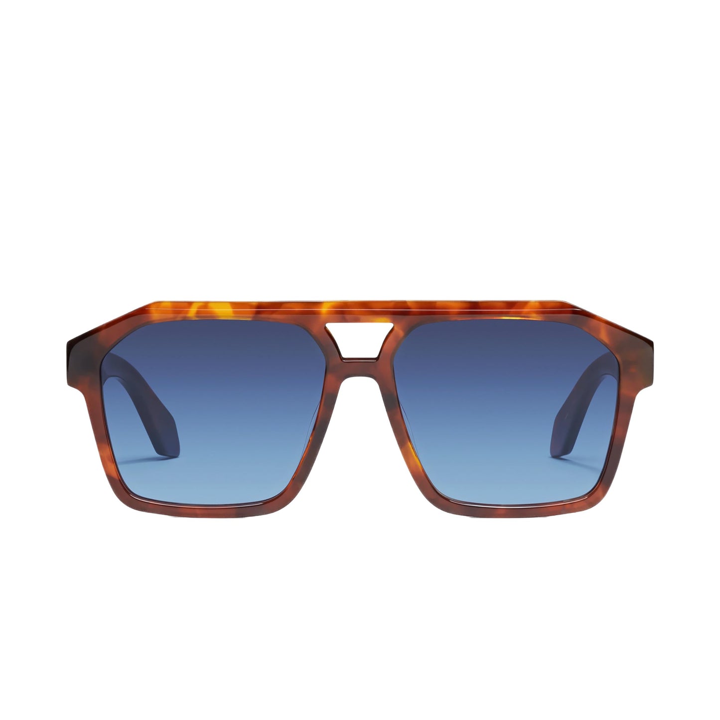 Quay Women's Soundcheck Sunglasses, Brown Tort Frame/Navy To Blue Gradient Lens