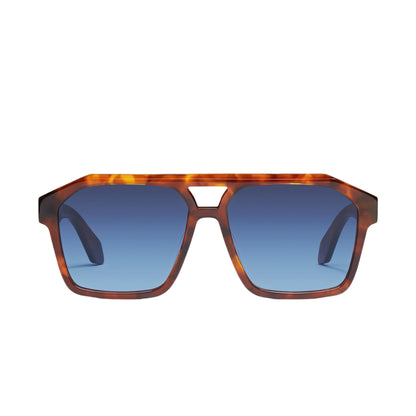 Quay Women's Soundcheck Sunglasses, Brown Tort Frame/Navy To Blue Gradient Lens