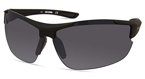 Harley-Davidson Men's Sport Wrap Sunglasses, Matte Black Frame/Smoke Lenses