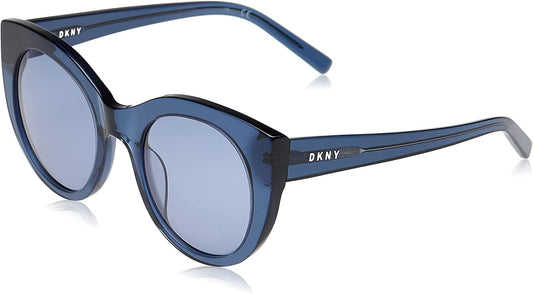 DKNY Sunglasses Women DK517S Round Cat-Eye Crystal Blue 52/22/135