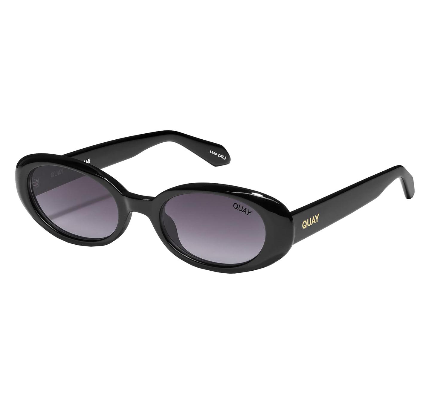 Quay Women's Felt Cute Sunglasses, Black/Smoke