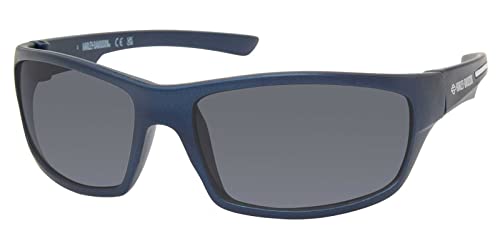 Harley-Davidson Men's Racing Stripe Sunglasses, Matte Blue Frames & Smoke Lenses