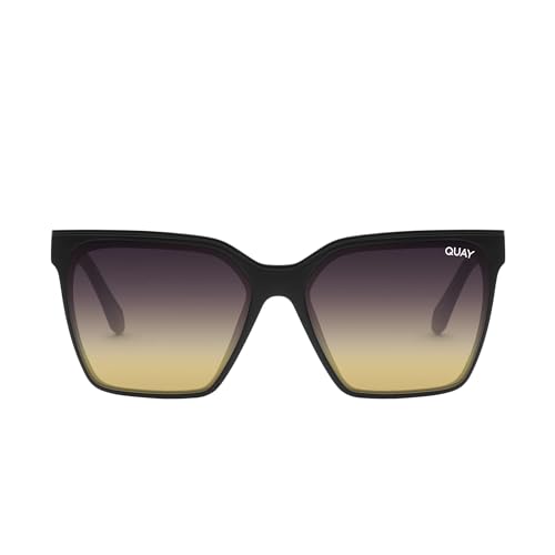 Quay Women's Level Up Square Sunglasses (Matte Black/Black Gold)