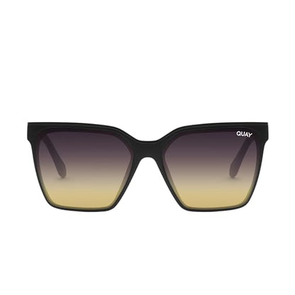 Quay Women's Level Up Square Sunglasses (Matte Black/Black Gold)