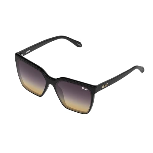 Quay Women's Level Up Square Sunglasses (Matte Black/Black Gold)