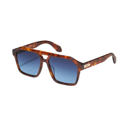 Quay Women's Soundcheck Sunglasses, Brown Tort Frame/Navy To Blue Gradient Lens