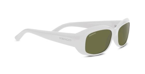 Serengetti Women Sunglasses Bianca SS008001 Matte White/Green Polarized Mirrored