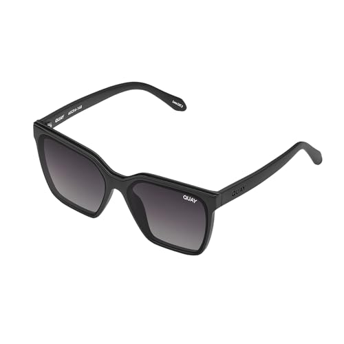 Quay Women's Level Up Square Sunglasses (Black/Smoke Polarized)