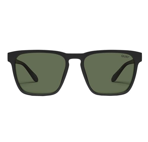 Quay Men's Unplugged Sunglasses, matte black/green