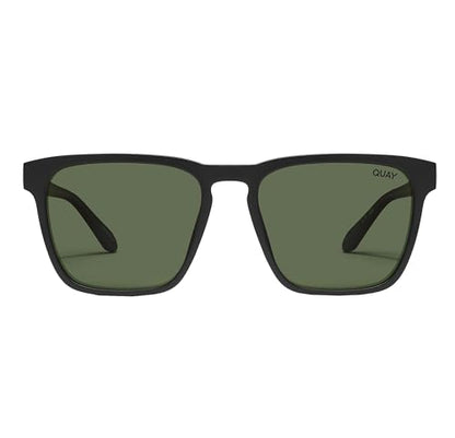 Quay Men's Unplugged Sunglasses, matte black/green