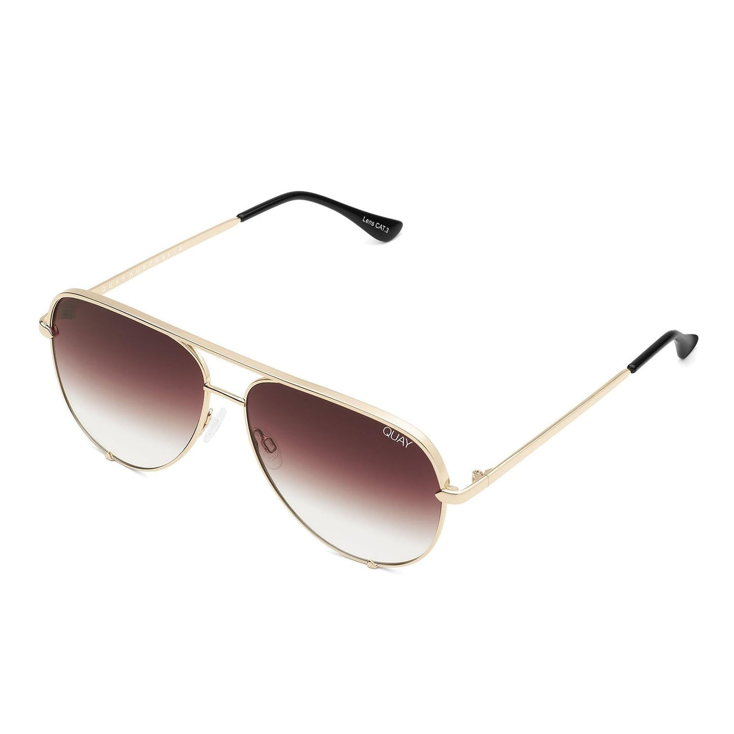 Quay HIGH KEY EXTRA LARGE GOLD/BROWN FADE POLARIZED