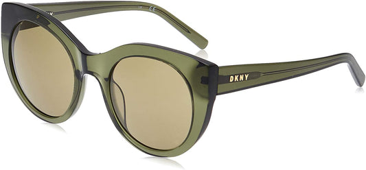 DDKNY Women Sunglasses DK517S 300 Cat-Eye Round Crystal Green 52/22/135