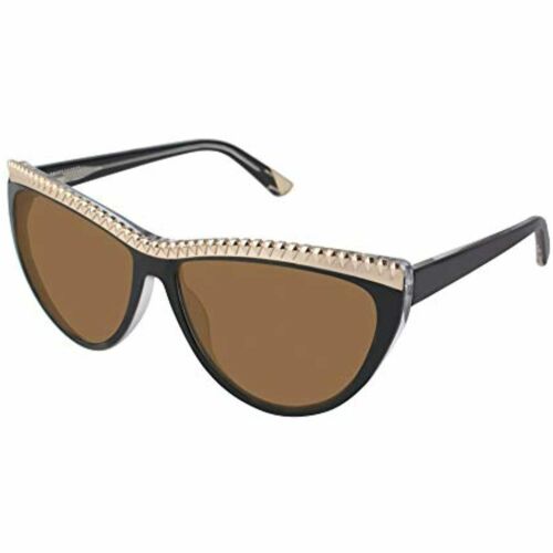 L.A.M.B. Women Sunglasses LA500 BLK Black/Gold  Oval Cat eye Mirrored 59-13-135