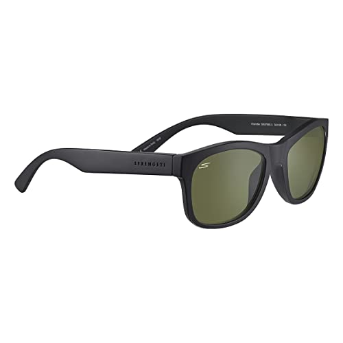 Serengeti Chandler Square Sunglasses, Matte Black, Medium