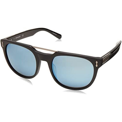 Dragon Men Sunglasses DR516S 002 Mix Round Matte Black/Blue Mirrored 52-20-145