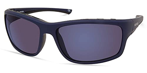 Harley-Davidson Men's Venting Wrap Sunglasses, Matte Blue Frame/Blue Mirror Lens