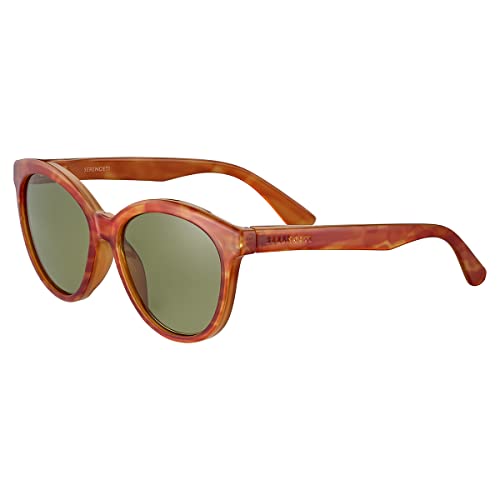 Serengeti Women's ENDEE Rectangular Sunglasses, Shiny Milky Vintage Tortoise,