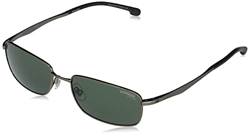 Carrera Men's 8043/S Rectangular Sunglasses, Silver/Green, 56mm, 18mm - megafashion11Sunglasses