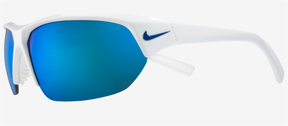 Nike Men Suglasses NKEV1125 104 White 71 7 125 Brown/Silver Wraparound Mirrored