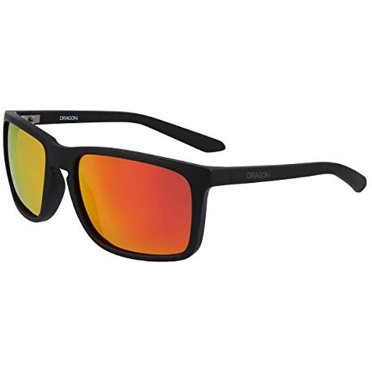 Dragon Men Sunglasses MELEE ION 004 Matte Black/Orange Ion Rectangle 100%UV 59 - MegafashionSunglasses