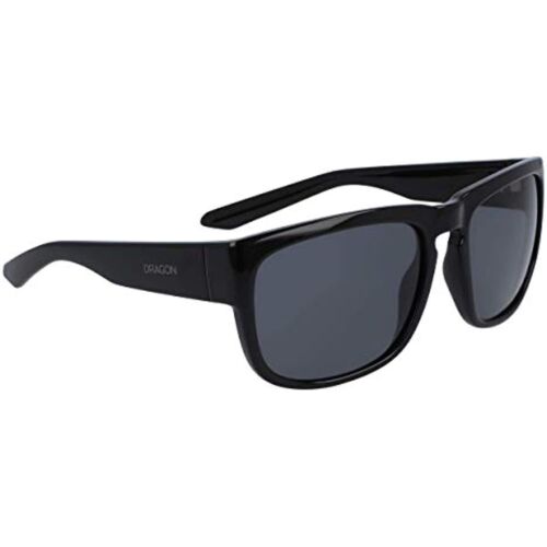 Dragon Men Sunglasses Rune 001 Rectangle Shiny Black/Smoke Polarized UVA 58 - 18 - MegafashionSunglasses