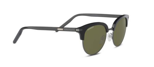 Serengeti Women Sunglasses LELA 8942 Shiny Black/Dark Gunmetal Green Polarized