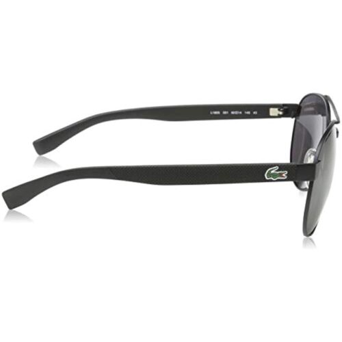 Lacoste Men Sunglasses L185S 001 Black/Grey Aviator Metal 100%UV 60-14-140