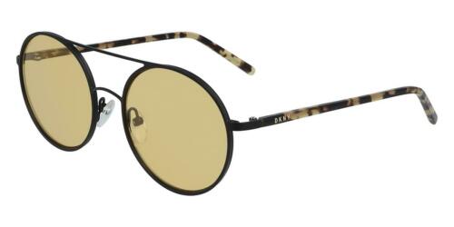 DKNY Sunglasses Women DK300S 700 Round Black/ Yellow 100%UV Protection 52 19 135