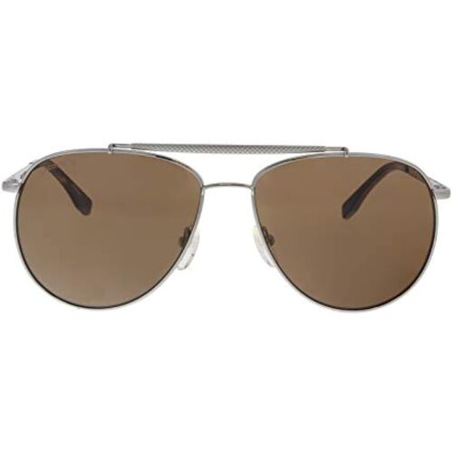 Lacoste Men Sunglasses L177S 033 Gunmetal/Brown Metal Aviator 100%UV 57 - 15 - 140 - MegafashionSunglasses