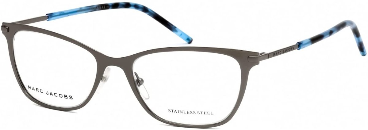 Marc Jacobs Womens/Men Metal Frame Eyeglasses Ruthenium Blue Havana 53 17 140 - MegafashionMonturas